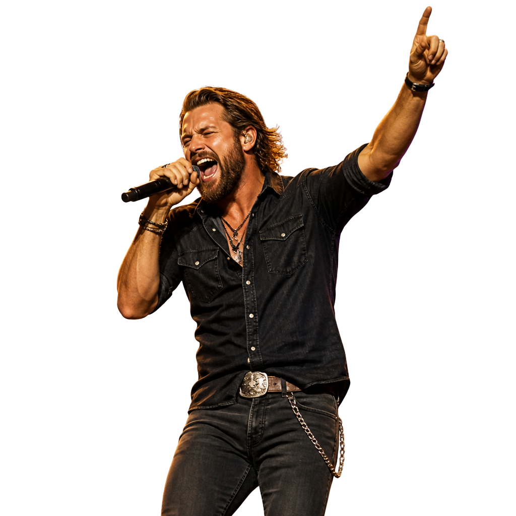 Dust & Roads frontman performing at Hertz Arena
